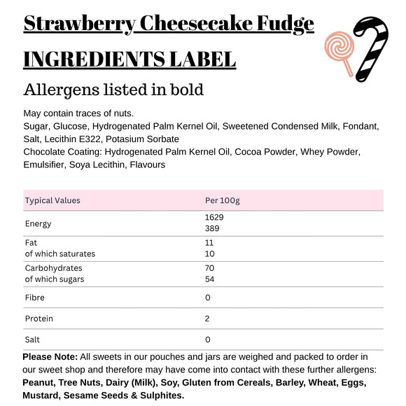 Strawberry Cheesecake Fudge