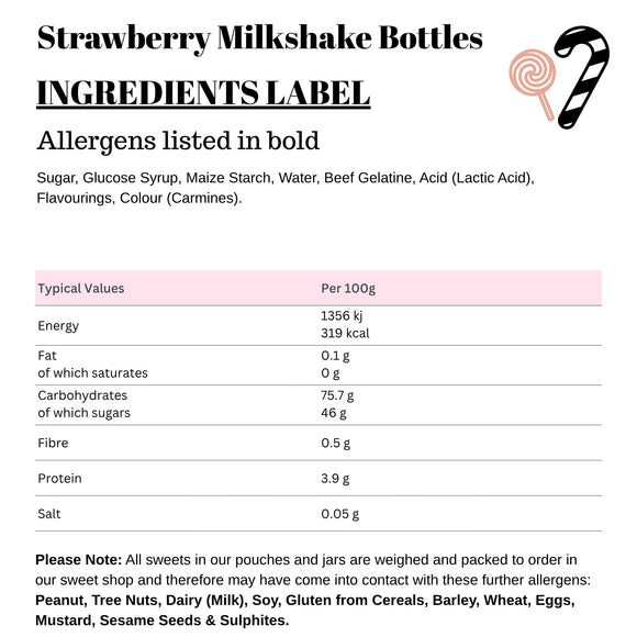 Strawberry Milkshake Bottles
