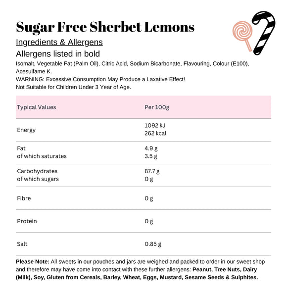 Sugar Free Sherbet Lemons
