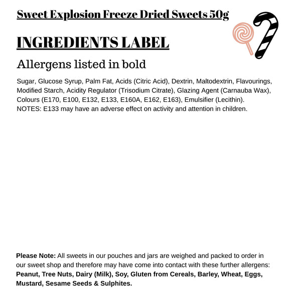 Sweet Explosion Freeze Dried Sweets 50g