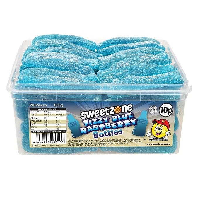 Sweetzone Giant Fizzy Blue Raspberry Bottles Tub
