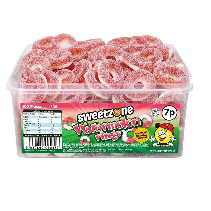 Sweetzone Watermelon Rings Tub 800g