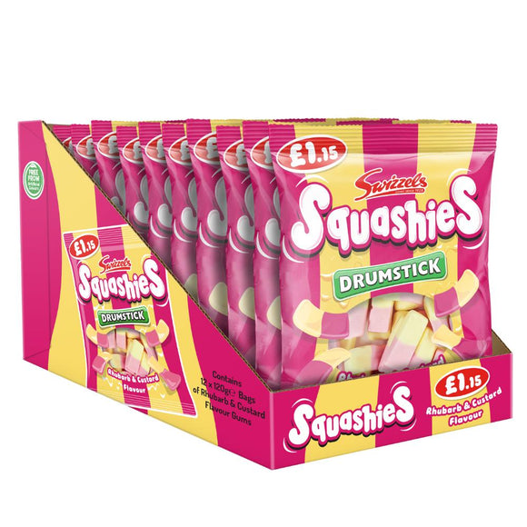 Swizzels Drumstick Squashies Rhubarb & Custard 120g PMP