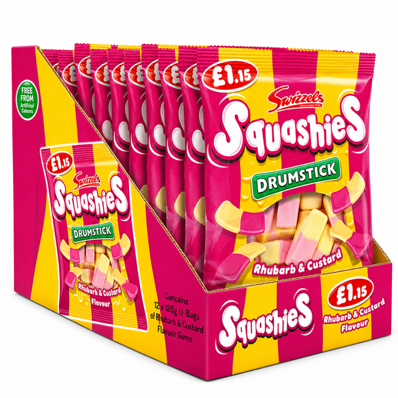 Swizzels Drumstick Squashies Rhubarb & Custard 120g PMP