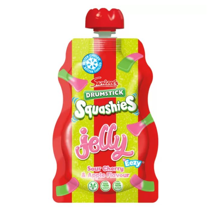 Swizzels Drumsticks Squashies Sour Apple And Cherry Jelly Pouch 80g