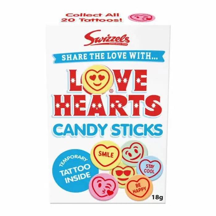 Swizzels Love Heart Candy Sticks 18g