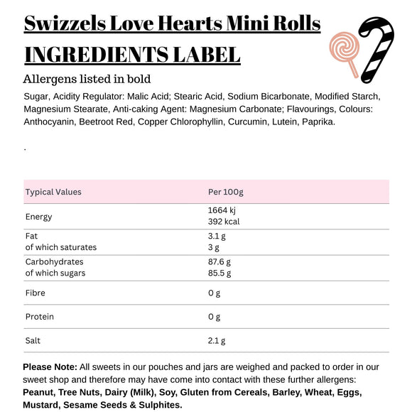 Swizzels Love Hearts Mini Rolls