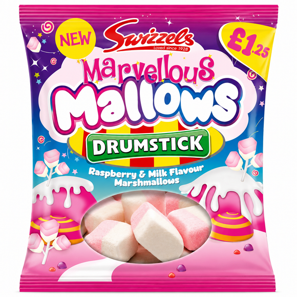 Swizzels Marvellous Mallows Drumstick Bag 100g PMP