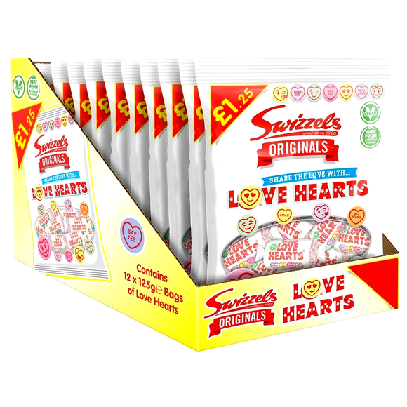 Swizzels Originals Love Hearts Bag 125g PMP