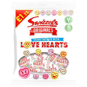 Swizzels Originals Love Hearts Bag 125g PMP