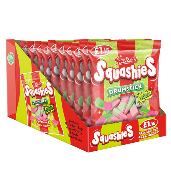 Swizzels Sour Cherry & Apple Drumstick Squashies Bag 120g PMP