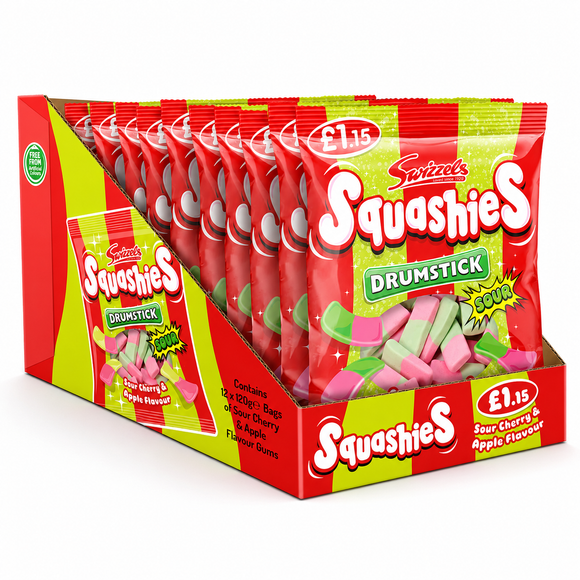 Swizzels Sour Cherry & Apple Drumstick Squashies Bag 120g PMP