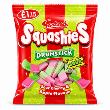 Swizzels Sour Cherry & Apple Drumstick Squashies Bag 120g PMP