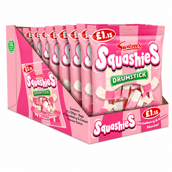 Swizzels Squashies Drumstick Strawberry & Cream Flavour Bag 120g PMP