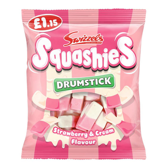 Swizzels Squashies Drumstick Strawberry & Cream Flavour Bag 120g PMP