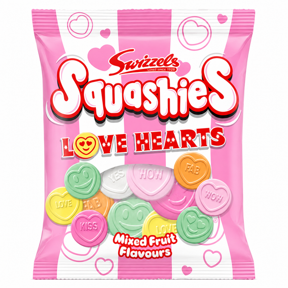 Swizzels Squashies Love Hearts Mixed Fruit Flavour 120g