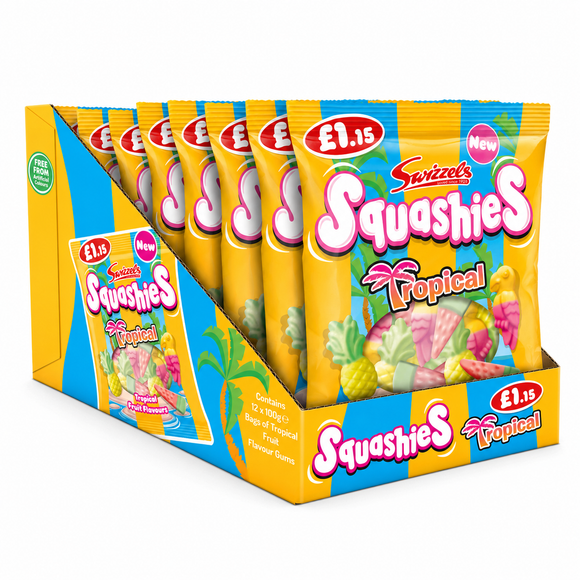 Swizzels Squashies Tropical Flavour Gums 100g PMP