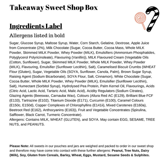 Takeaway Sweet Shop Box