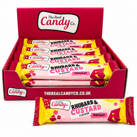 The Real Candy Co. Rhubarb & Custard Nougat Bar 130g