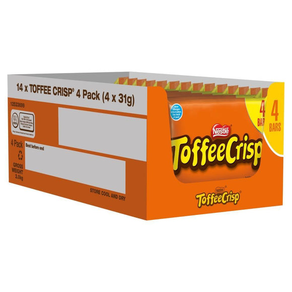 Toffee Crisp Milk Chocolate Bar 4 Pack 124g