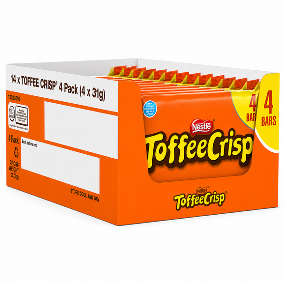 Toffee Crisp Milk Chocolate Bar 4 Pack 124g