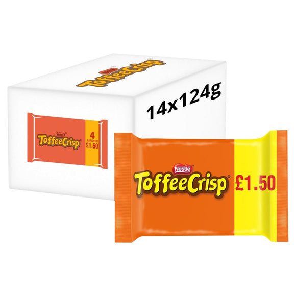 Toffee Crisp Milk Chocolate Bar 4 Pack 124g