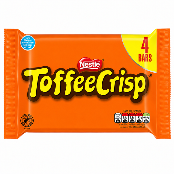 Toffee Crisp Milk Chocolate Bar 4 Pack 124g