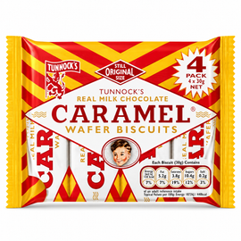 Tunnock's Real Milk Chocolate Caramel Wafer Biscuits 4 x 30g