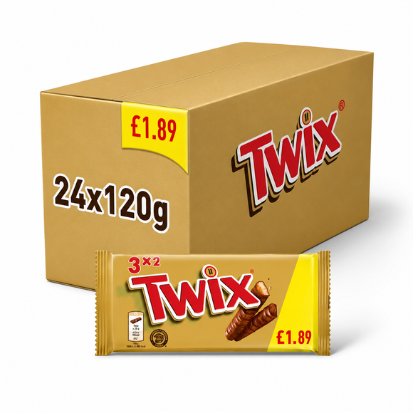 Twix Chocolate Bars 3 Multipack 120g PMP