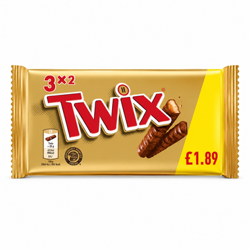 Twix Chocolate Bars 3 Multipack 120g PMP