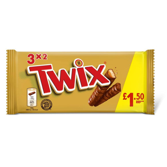 Twix Chocolate Bars 3 Multipack 120g