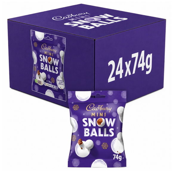 Cadbury Dairy Milk Chocolate Mini Snow Balls Bag 74g