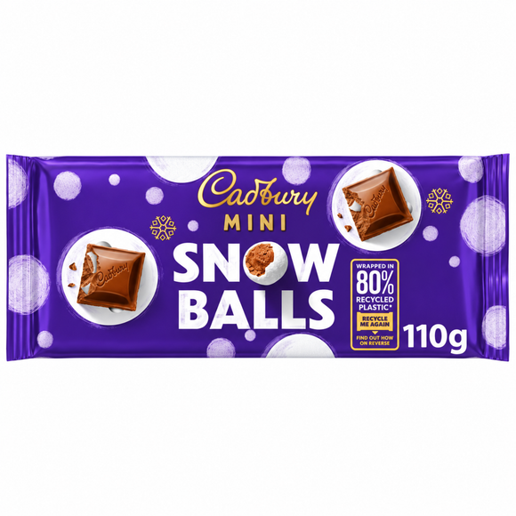 Cadbury Dairy Milk Mini Snowballs Chocolate Bar 110g