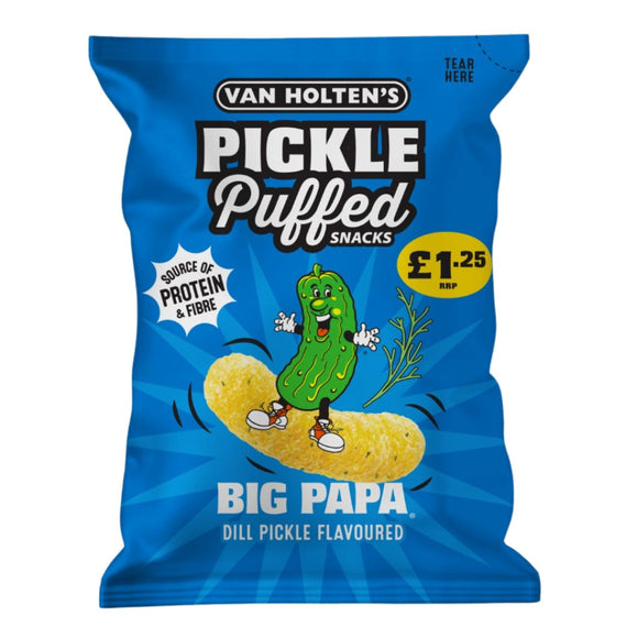 Van Holten's Big Papa Pickle & Dill Puffed Snacks Bag PMP