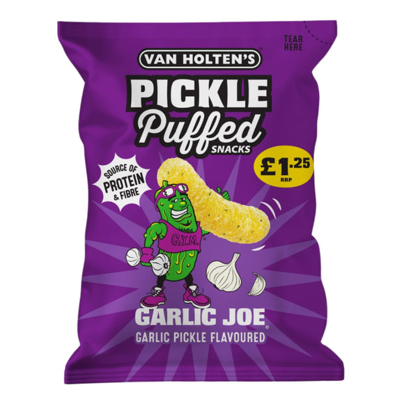 Van Holten's Garlic Joe Garlic Pickle Puffed Snacks Bag PMP