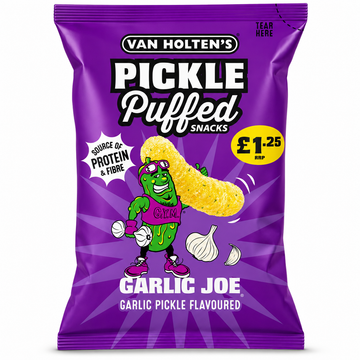 Van Holten's Garlic Joe Garlic Pickle Puffed Snacks Bag PMP