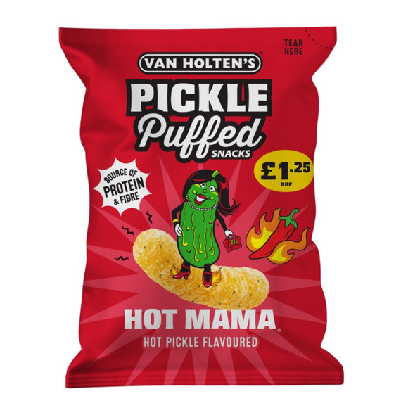 Van Holten's Hot Mama Hot Pickle Puffed Snacks Bag PMP