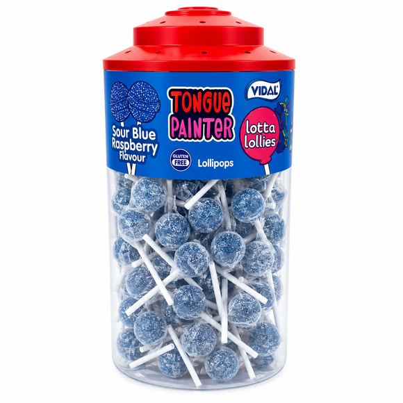 Vidal Lotta Lollies Tongue Painter Blue Raspberry Lollipops