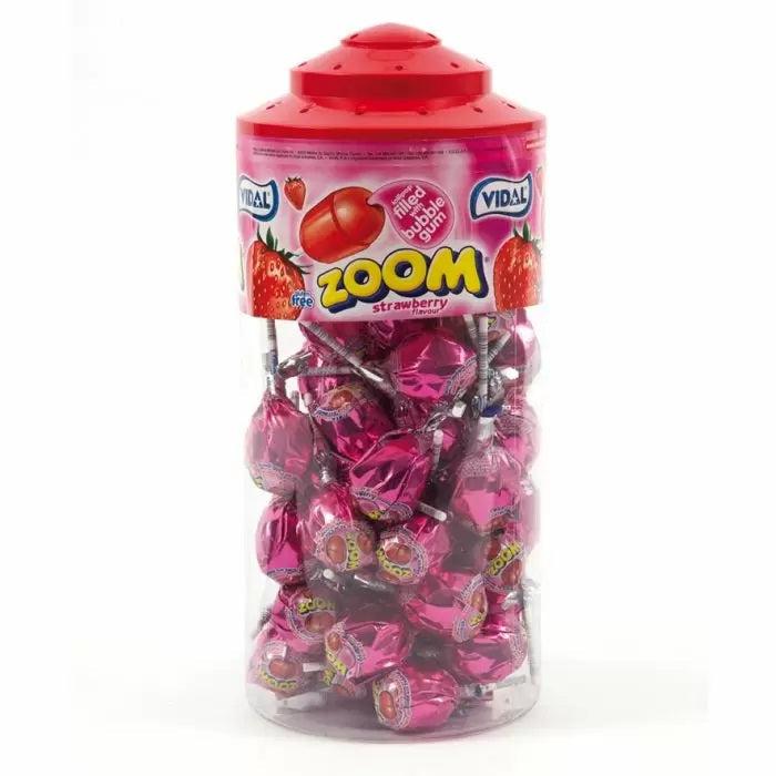 Vidal Mega Zoom Strawberry Lollipops Jar
