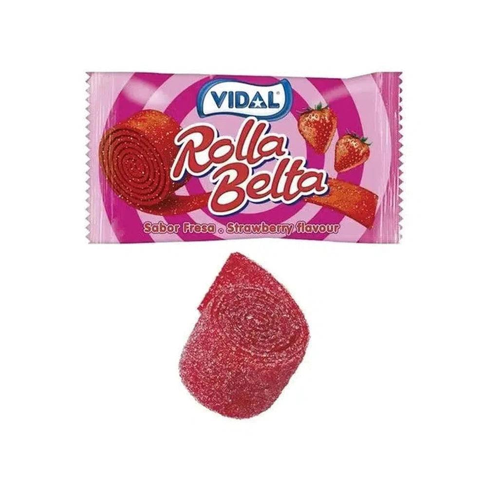 Vidal Rolla Belta Strawberry Rolls 19g - Giant Bradley's Online Sweet Shop