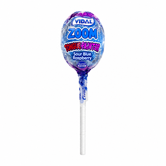 Vidal Zoom Sour Raspberry Tongue Painter Lollies
