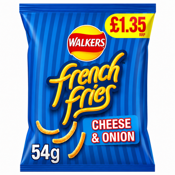 Walkers French Fries Cheese & Onion Snacks Crisps 54g PMP