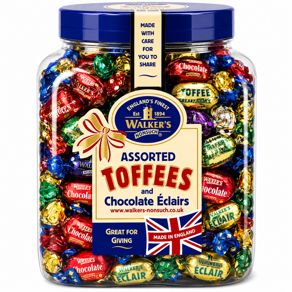 Walker's Nonsuch Assorted Toffee & Chocolate Eclairs Jar 1.25kg