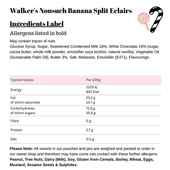 Walker's Nonsuch Banana Split Eclairs