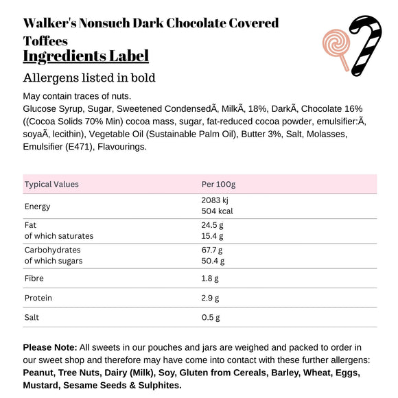Walker's Nonsuch Dark Chocolate Covered Toffees