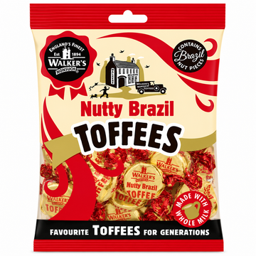 Walker's Nonsuch Nutty Brazil Toffees Bag 150g