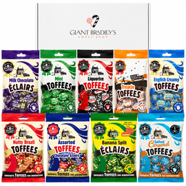 Walker's Nonsuch Toffee & Eclairs Sweet Shop Box (9 x 150g Bags)