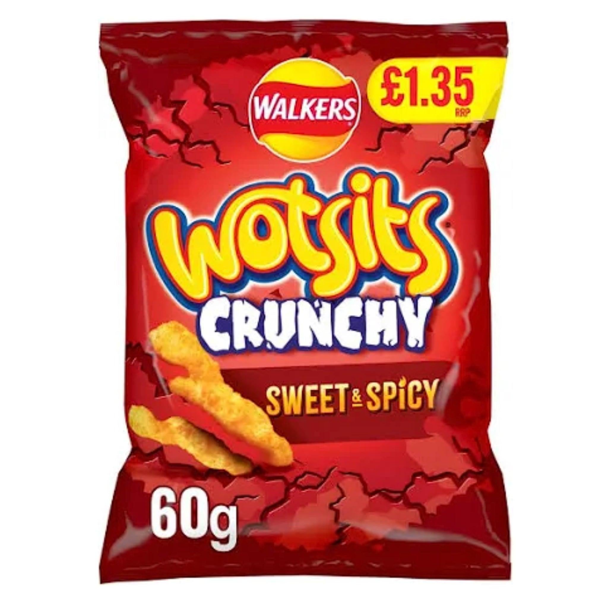 Walkers Wotsits Crunchy Sweet & Spicy Snacks Crisps