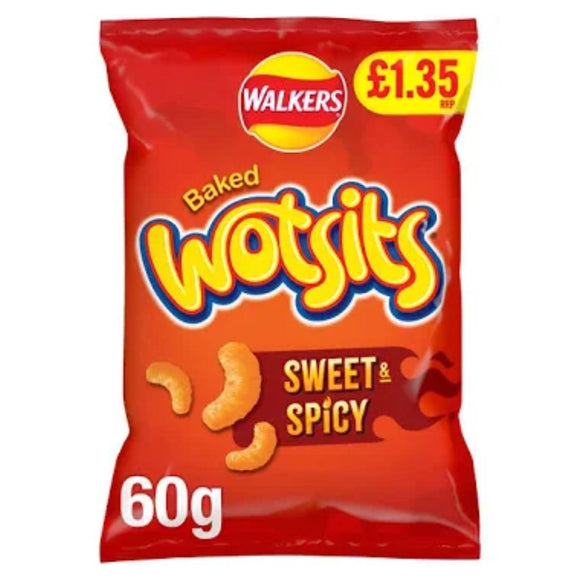 Walkers Wotsits Sweet & Spicy Flamin' Hot Snacks Crisps 60g