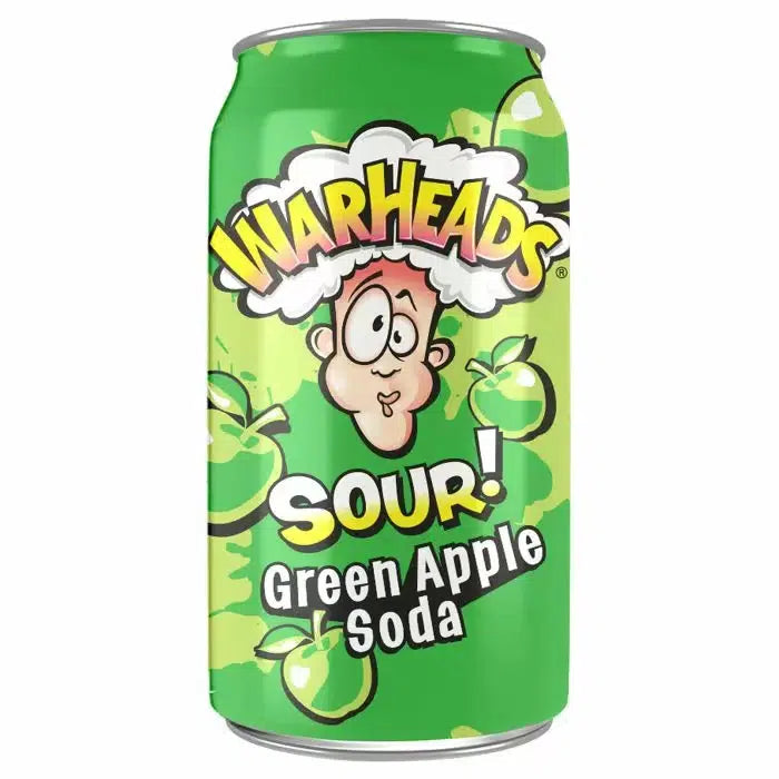 Warheads Sour Green Apple Soda Cans (355ml)